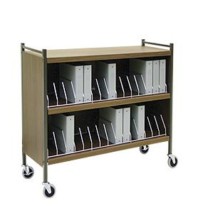 Mobile Chart Rack, 30-Space Rolling Binder Cabinet