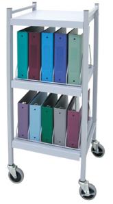 Mobile Chart Rack, 10-Space Binder Cart