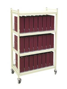 Mobile Chart Rack, 24-Space Binder Cart