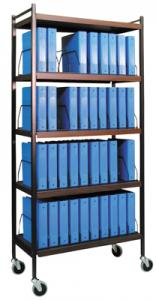 Mobile Chart Rack, 40-Space Binder Cart