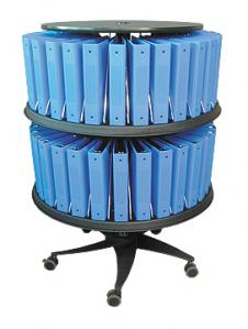 Mobile Chart Binder Carousel, 60-Space Floor Model