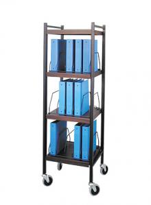Mobile Chart Rack, 15-Space Binder Cart